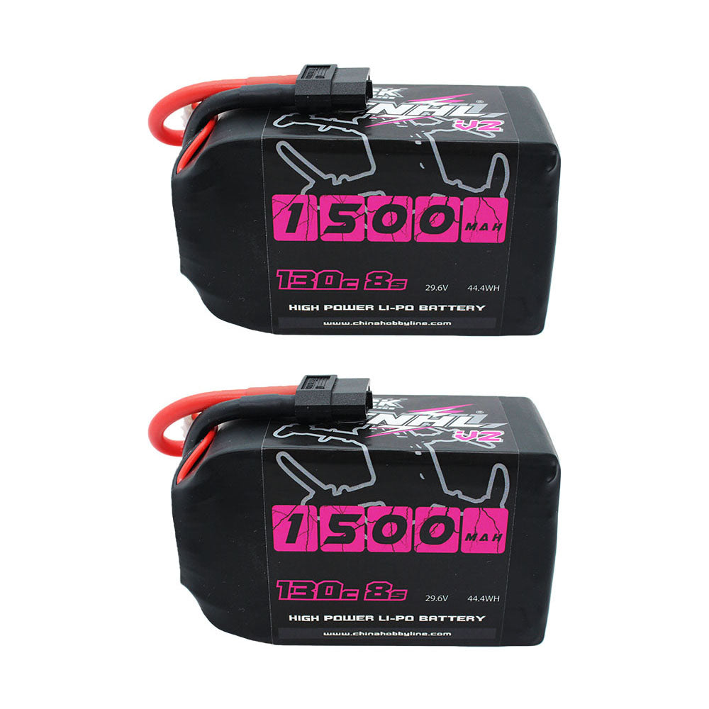 Аккумулятор 2 Packs CNHL Black Series V2.0 1500mAh 29.6V 8S 130C with XT60 Plug для FPV дрона