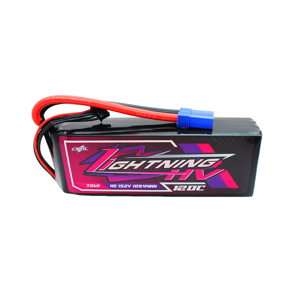 Аккумулятор CNHL Lightning LiHV 7200mAh 15.2V 4S 120C HV with EC5 Plug для FPV дрона