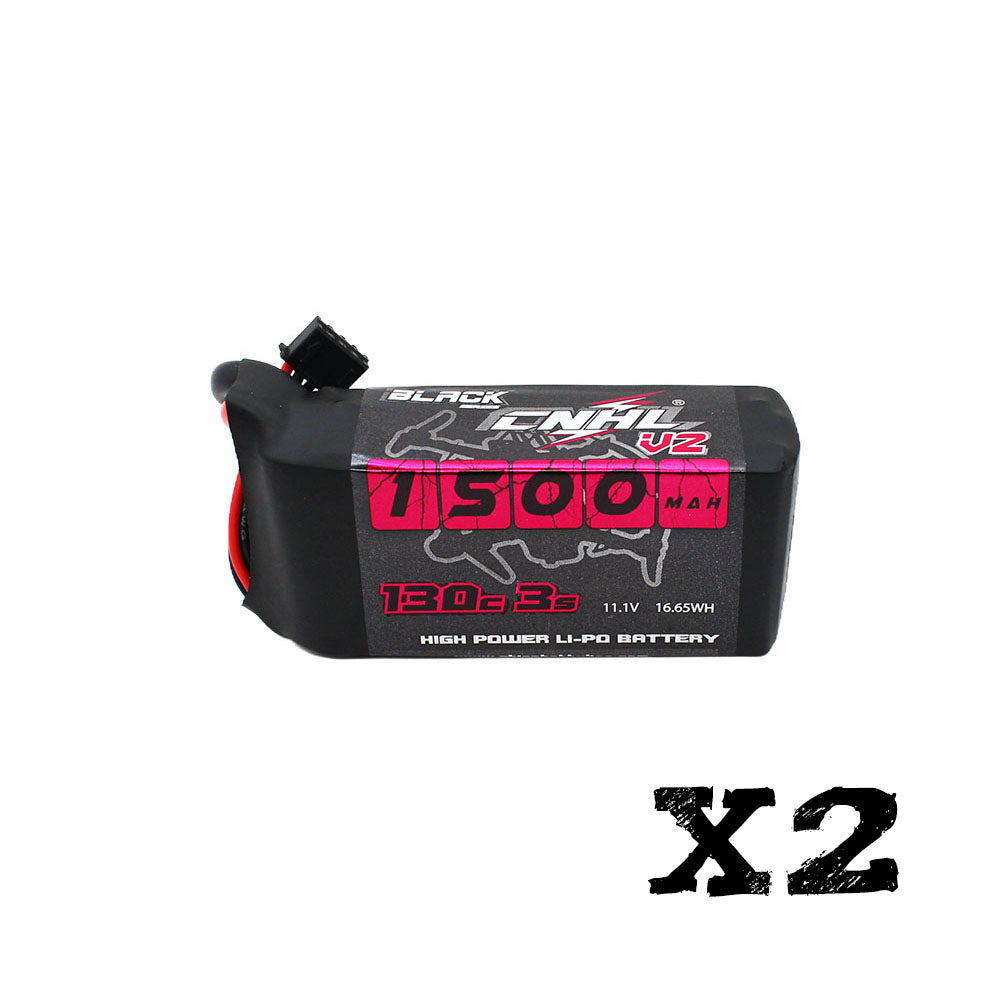 Аккумулятор 2 Packs CNHL Black Series V2.0 1500mAh 11.1V 3S 130C with XT60 Plug для FPV дрона