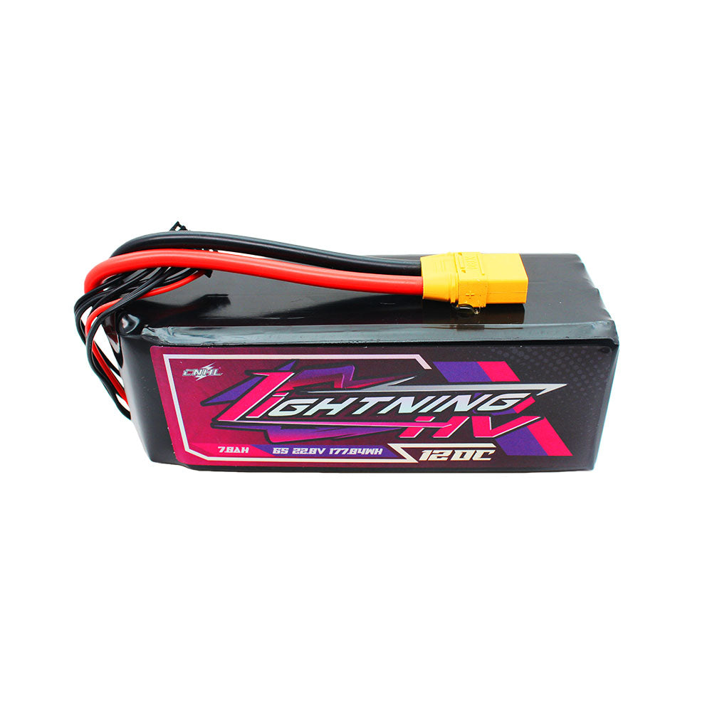Аккумулятор CNHL Lightning LiHV 7800mAh 22.8V 6S 120C HV with XT90 Plug для FPV дрона