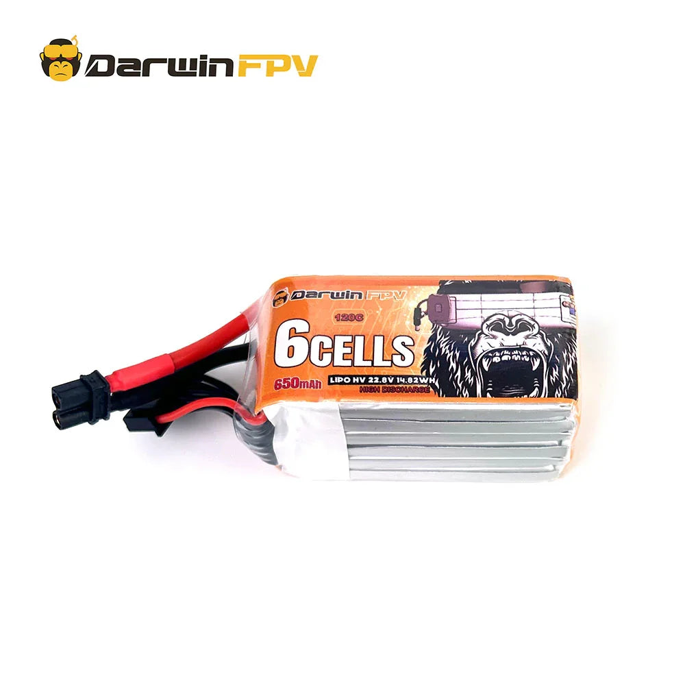 Аккумулятор DarwinFPV 6S 650mAh 120C 22.8v — 2 PCS для FPV дрона