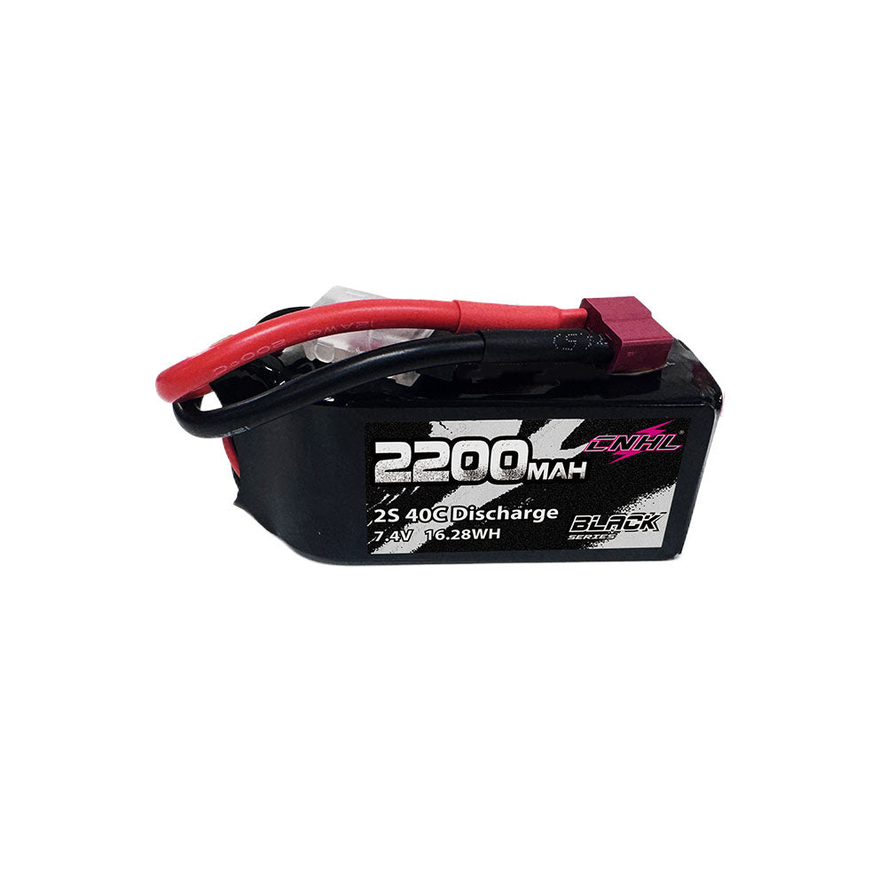 Аккумулятор CNHL Black Series 2200mAh 7.4V 2S Shorty 40C with T/Dean Plug для FPV дрона