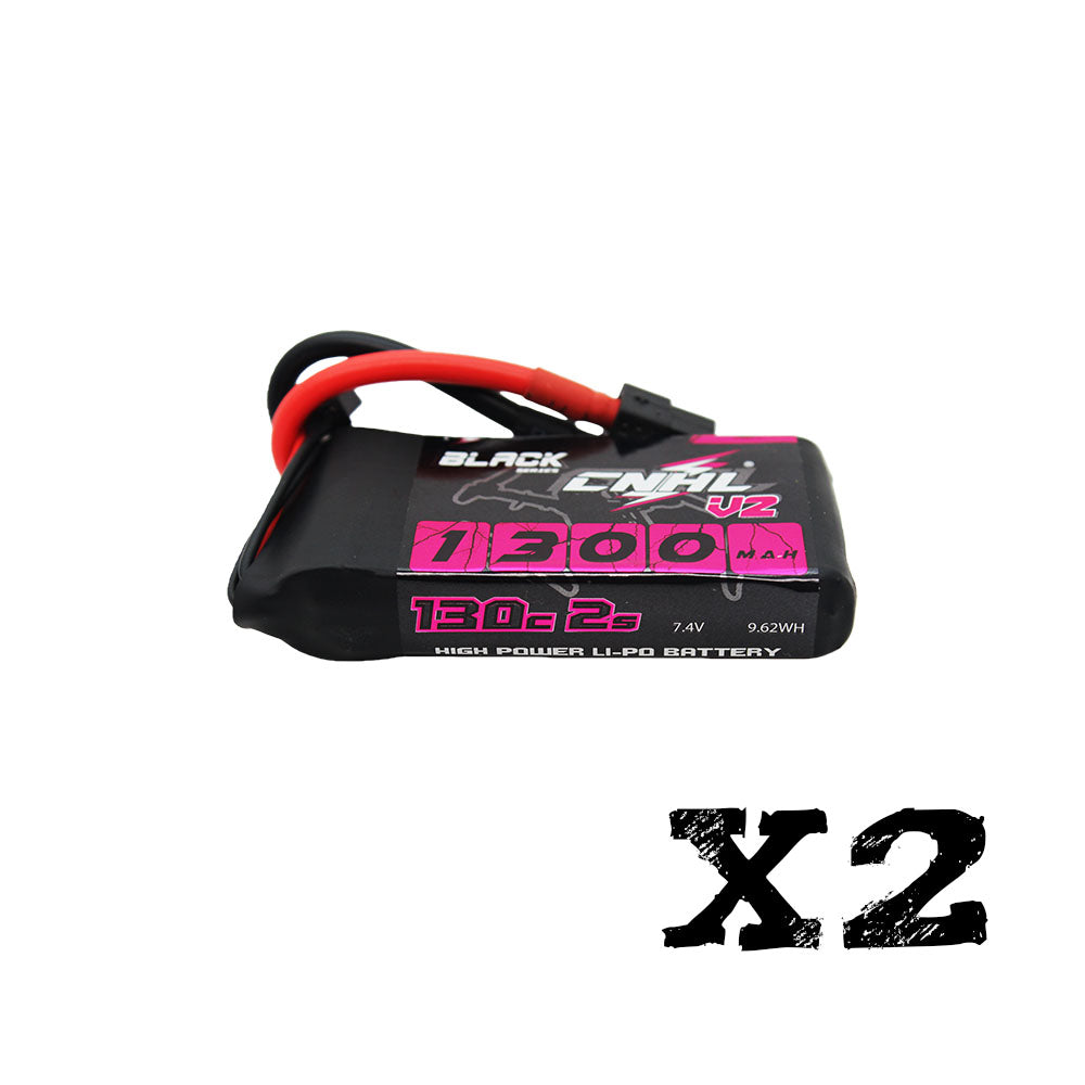 Аккумулятор 2 Packs CNHL Black Series 1300mAh 7.4V 2S 130C with XT60 Plug для FPV дрона