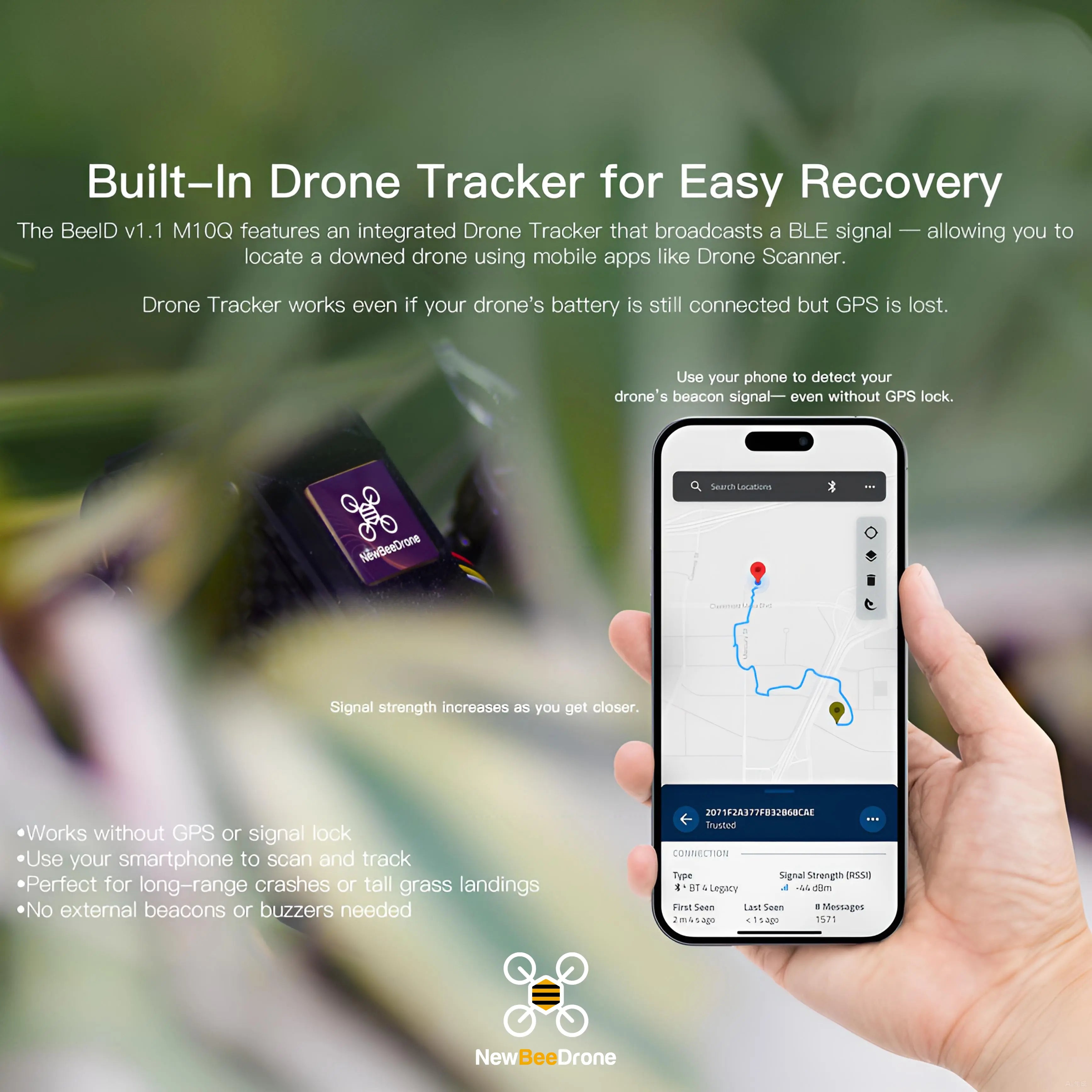 GPS/GNSS-модуль NewBeeDrone BeeID v1.1 M10Q GPS Module with RemoteID & Drone Tracker